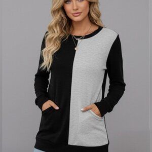 Two Tone Dual Pocket Sweatshirt